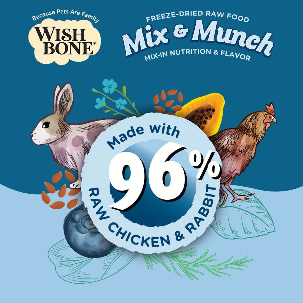 15% OFF: Wishbone Mix & Munch Chicken & Rabbit Grain-Free Freeze-Dried Raw Food Cat Food Topper 350g