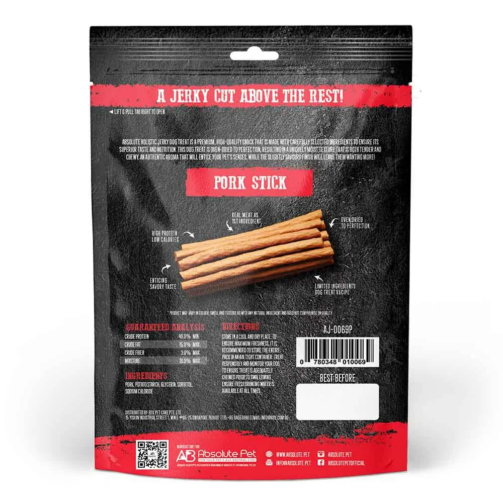 20% OFF: Absolute Holistic Pork Loin Stick Grain Free Dog Treat 100g