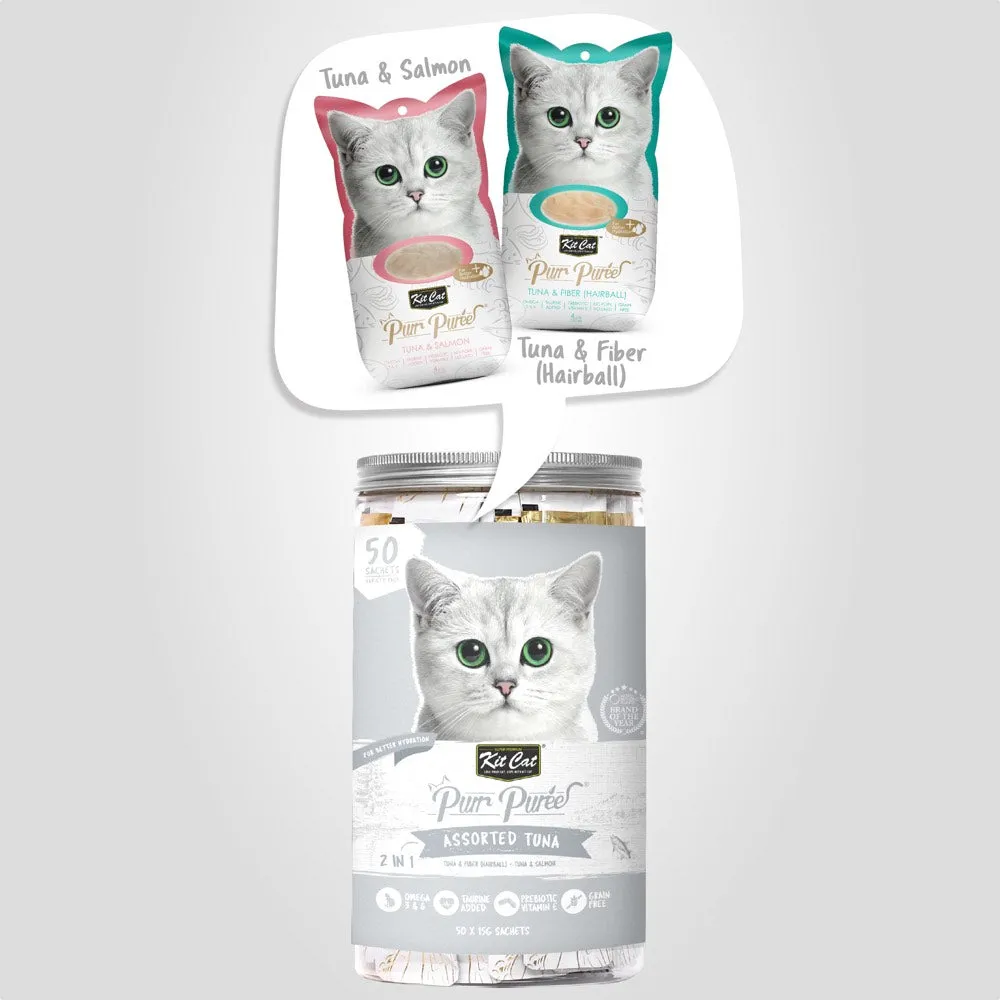 38% OFF: Kit Cat Purr Puree Variety Pack Assorted Tuna Grain-Free Liquid Cat Treats 750g