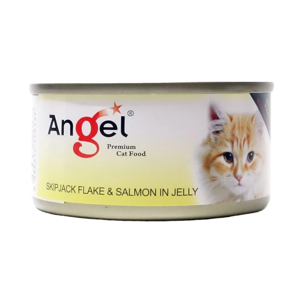 Angel Skipjack Flake & Salmon In Jelly Canned Cat Food 80g