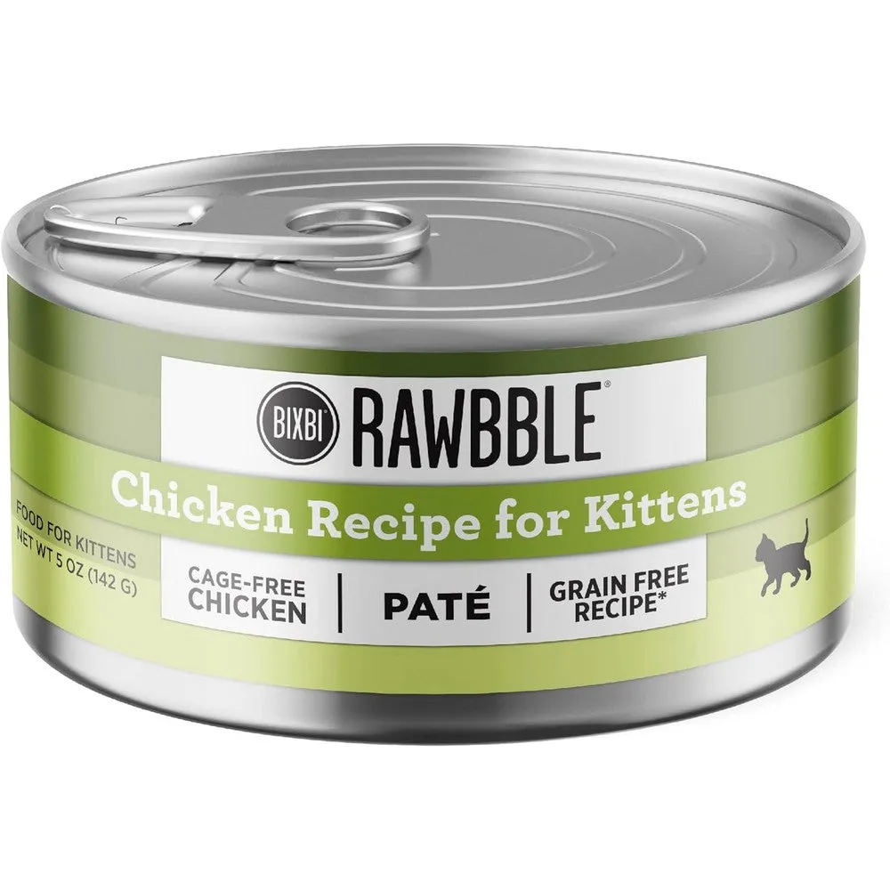 Bixbi Pet Rawbble Kitten Grain Free Chicken Pate Wet Cat Food 5oz