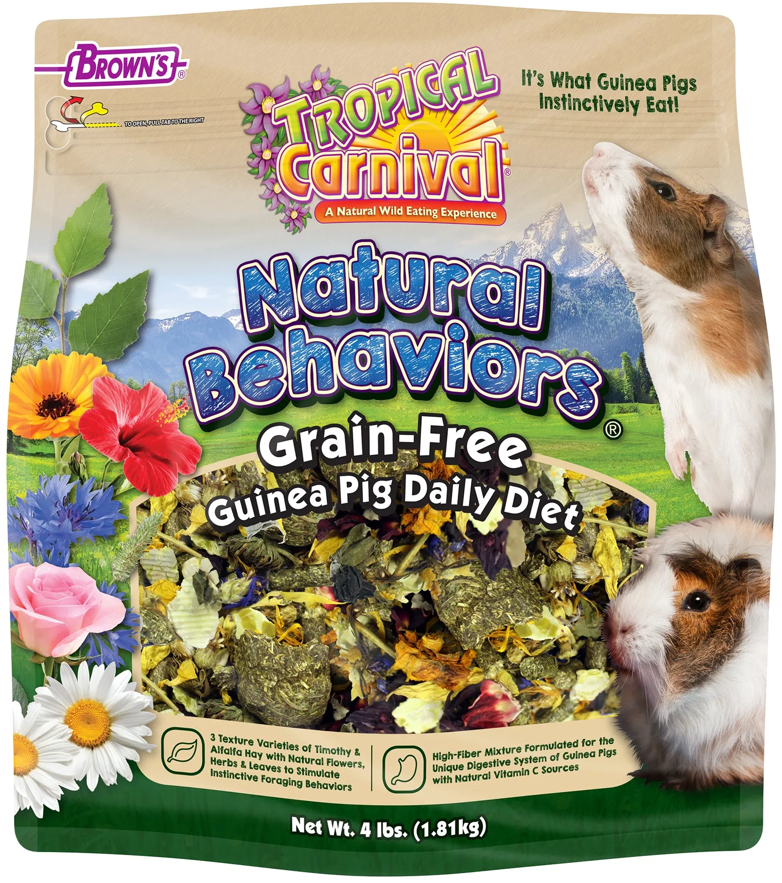 Brown's Tropical Carnival Natural Behaviors Guinea Pig Food 4 lb