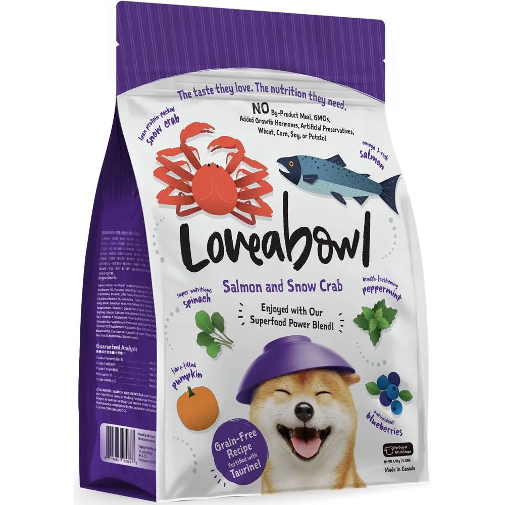 'BUNDLE DEAL': Loveabowl Salmon & Snow Crab Grain Free Dry Dog Food