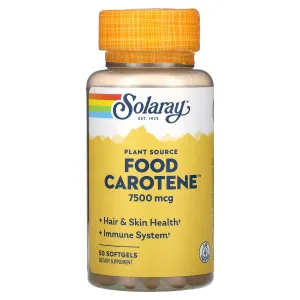 Dietary supplement Solaray carotene of plant origin, 7500 mcg. 50 soft gelatin capsules