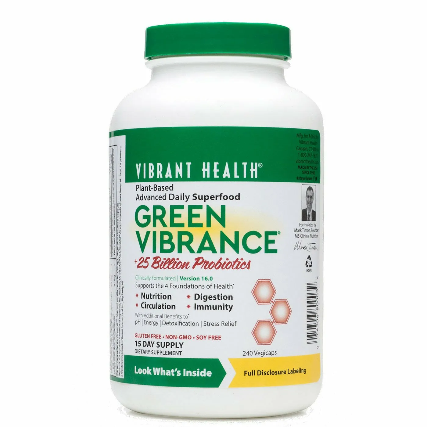 Green Vibrance 240 vegcaps by Vibrant Health