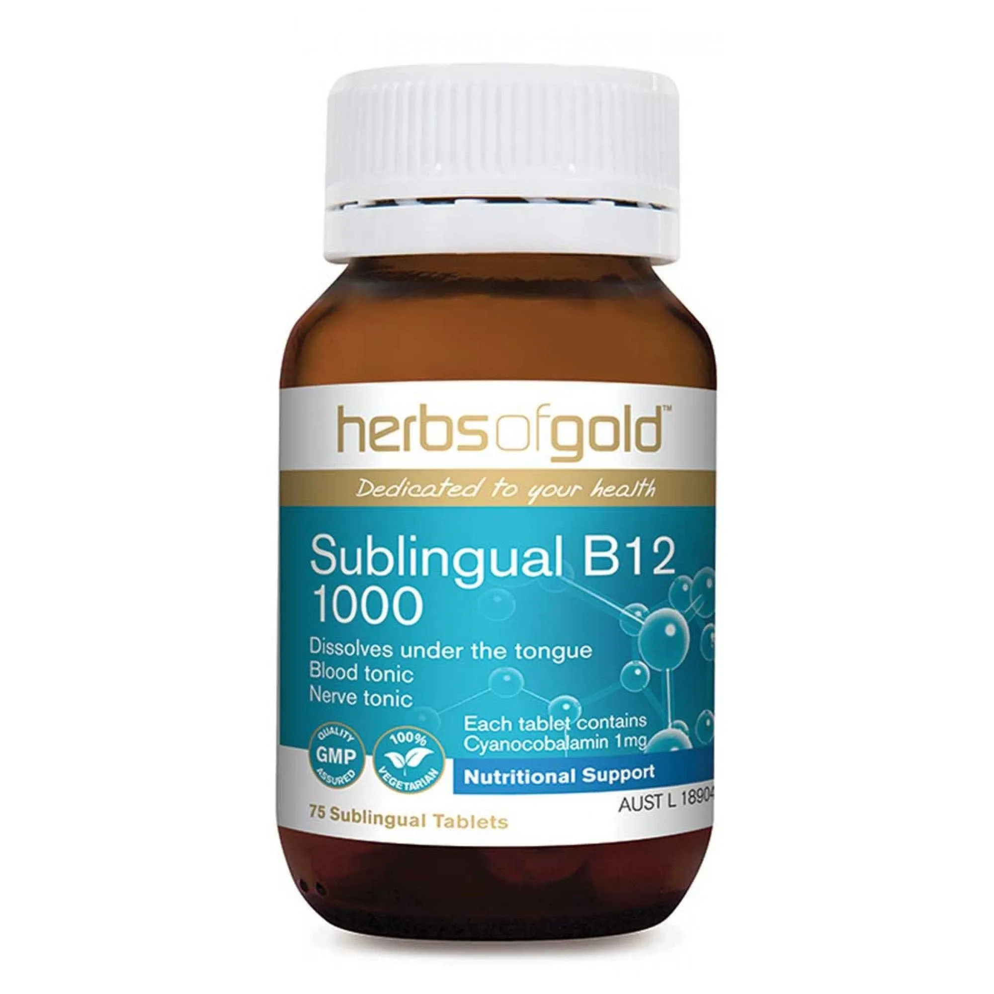 Herbs of Gold Sublingual B12 1000 75t