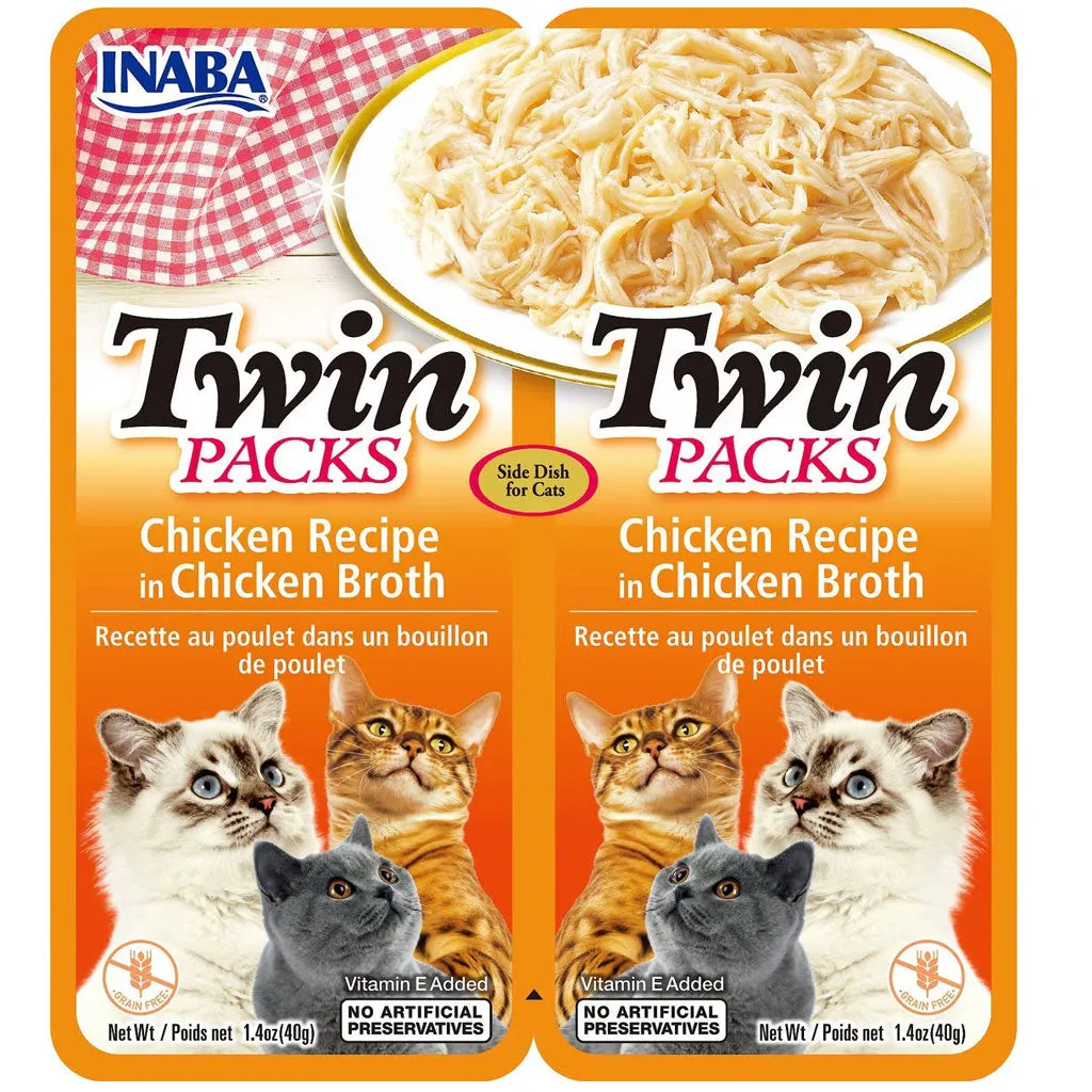 Inaba Twins Chicken Recipe in Tuna Broth Grain-Free Cat Food, 1.23-oz