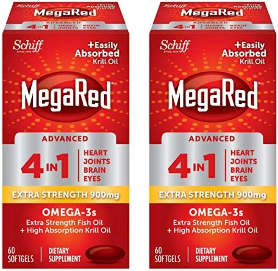 ITEM# 0088   MegaRed Fish Oil   Krill Oil 900mg Omega 3 Supplement with EPA & DHA, Supports Heart, Brain, Joint and Eye Health, No Fishy Aftertaste (Watch Video)