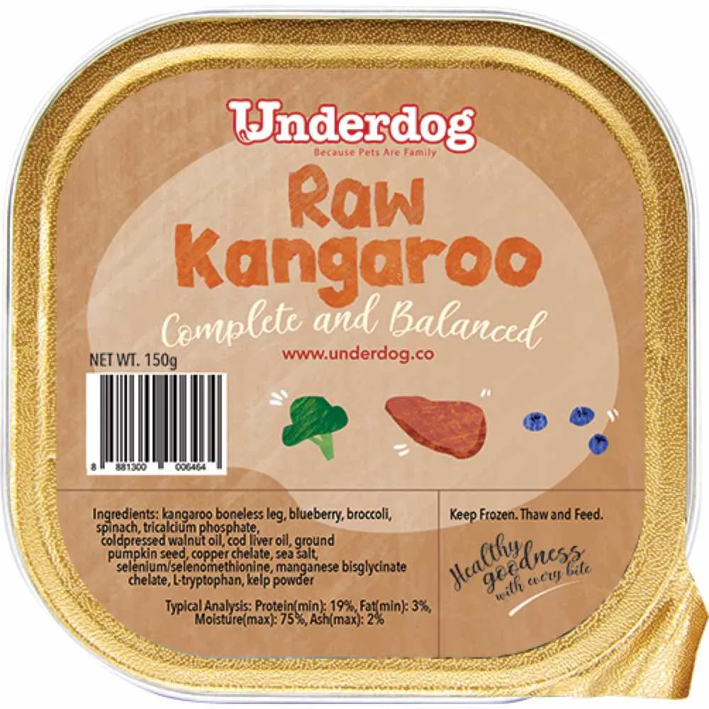 KOHE-VERSARY 8% OFF: Underdog Raw Kangaroo Complete & Balanced Frozen Dog Food 1.2kg