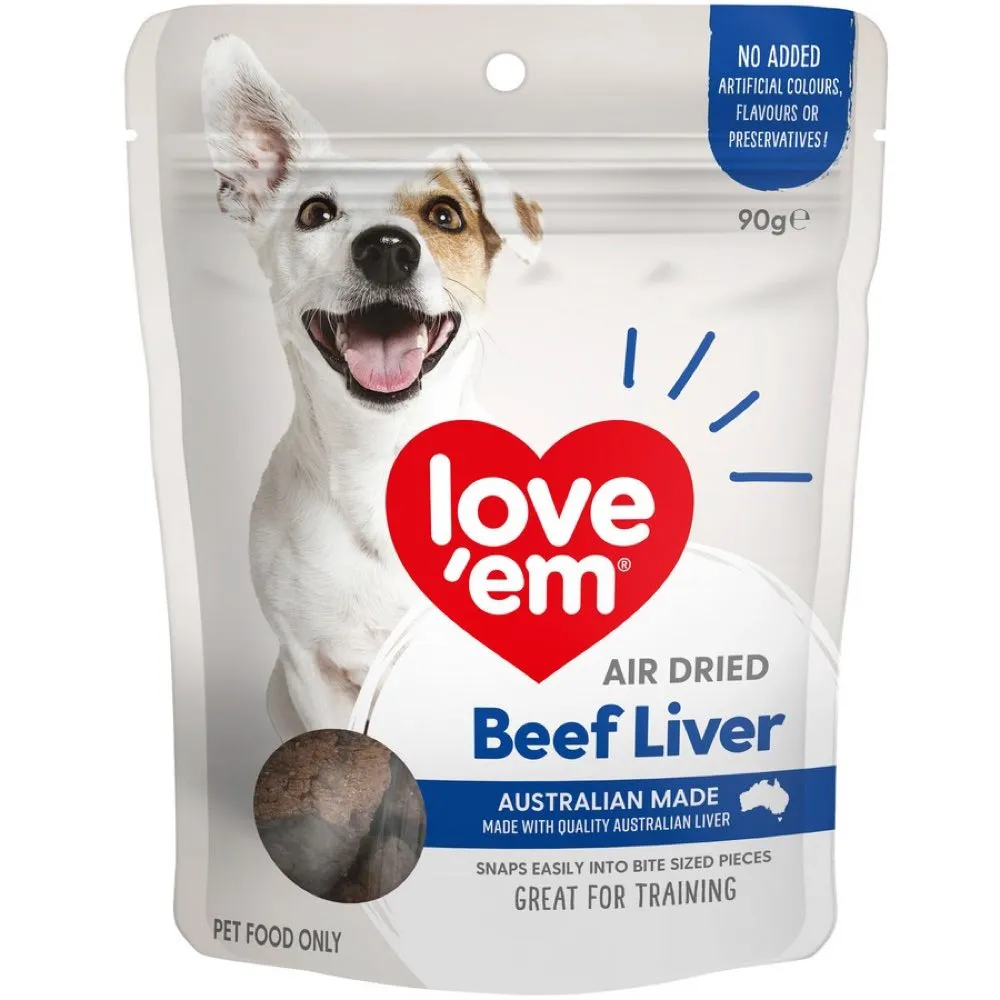 Love'em Beef Liver Air Dried Dog Treats 90g