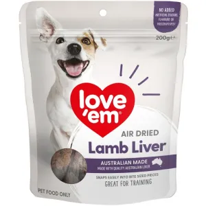 Love'em Lamb Liver Air Dried Dog Treats 200g