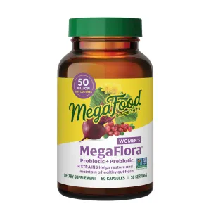 MegaFlora® Women's Probiotic   Prebiotic - 14 Strains - 50 Billion live cultures