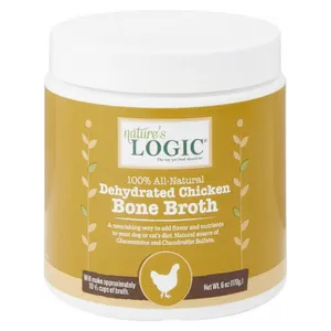 Nature's Logic Dehydrated Chicken Bone Broth Dog & Cat Food Topper, 6-oz tub