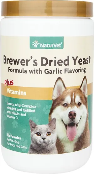 NaturVet Brewer's Dried Yeast Formula Supplement Powder for Dogs and Cats 1lb