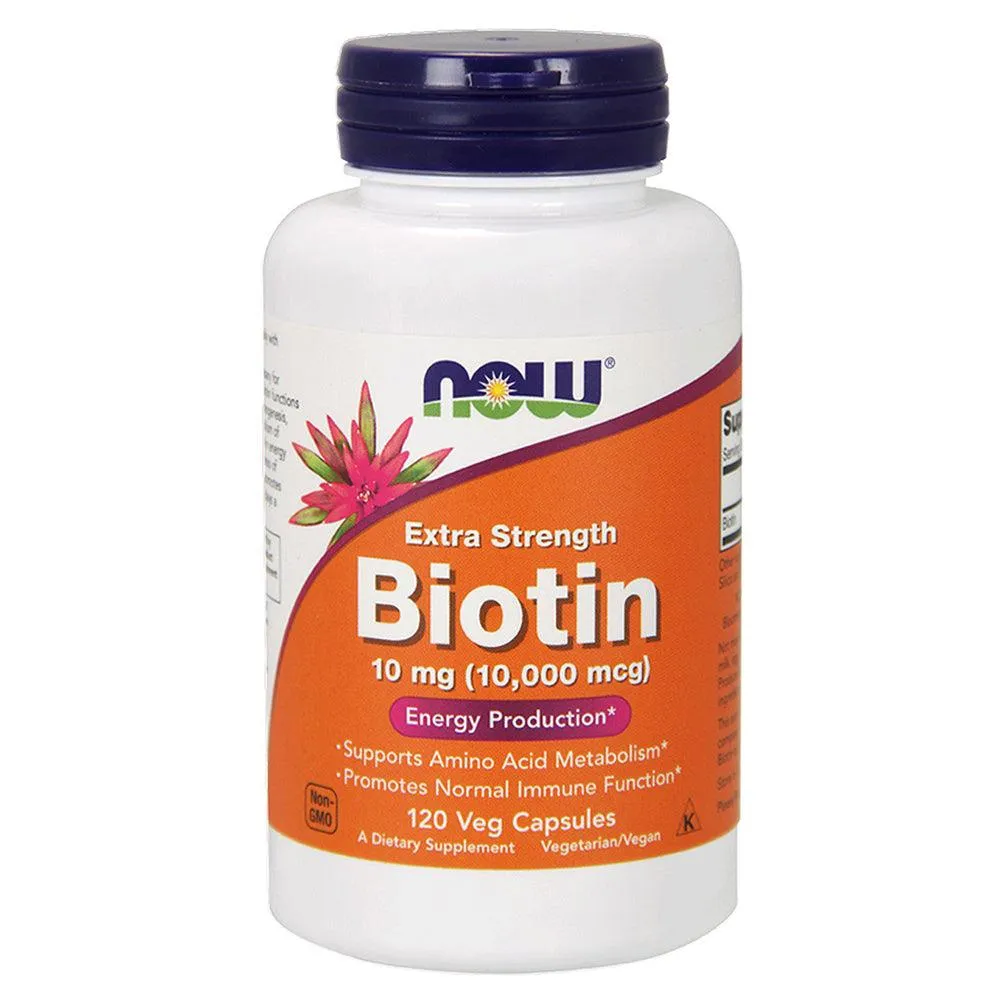 NOW - Biotin 10000 mcg Extra Strength 120 Veg Capsules