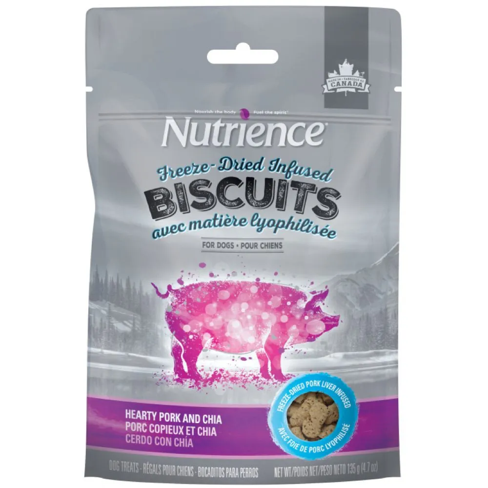 Nutrience Freeze-Dried Infused Biscuits Hearty Pork & Chia Dog Treats 135g