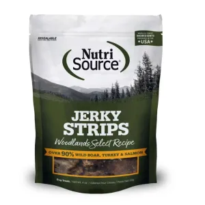 NutriSource Jerky Strips Woodlands Select Recipe Dog Treats, 4-oz