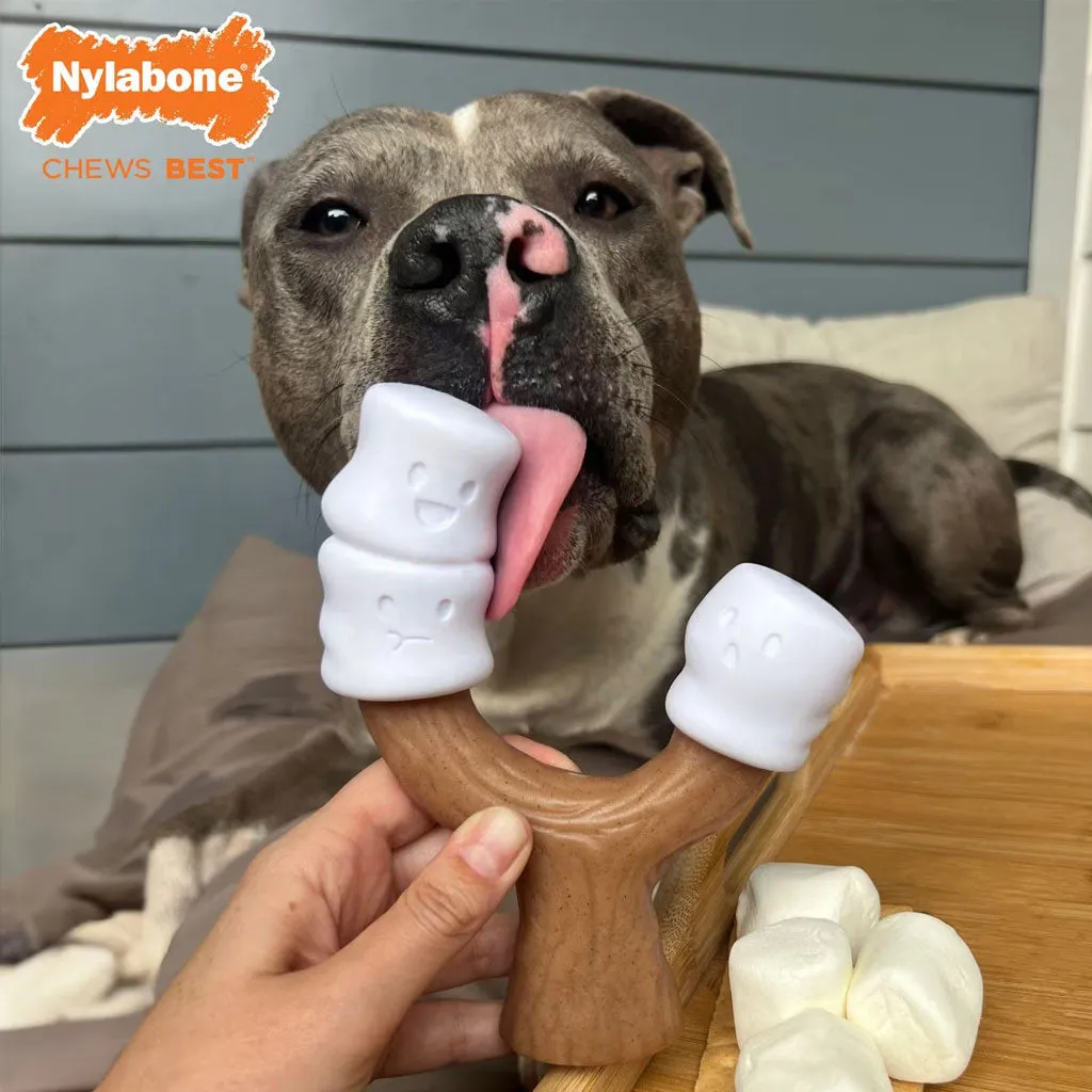 Nylabone Strong Toasted Marshmallow Stick & Peanut Butter Flavor Tough Dog Chew Toy, Large/Giant