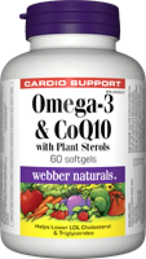 Omega-3 & CoQ10 with Plant Sterols, 417/50/370 mg, 60 softgels