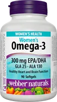 Omega-3 Women (EPA 200, DHA 100, GLA 25, ALA 130), 90 softgels