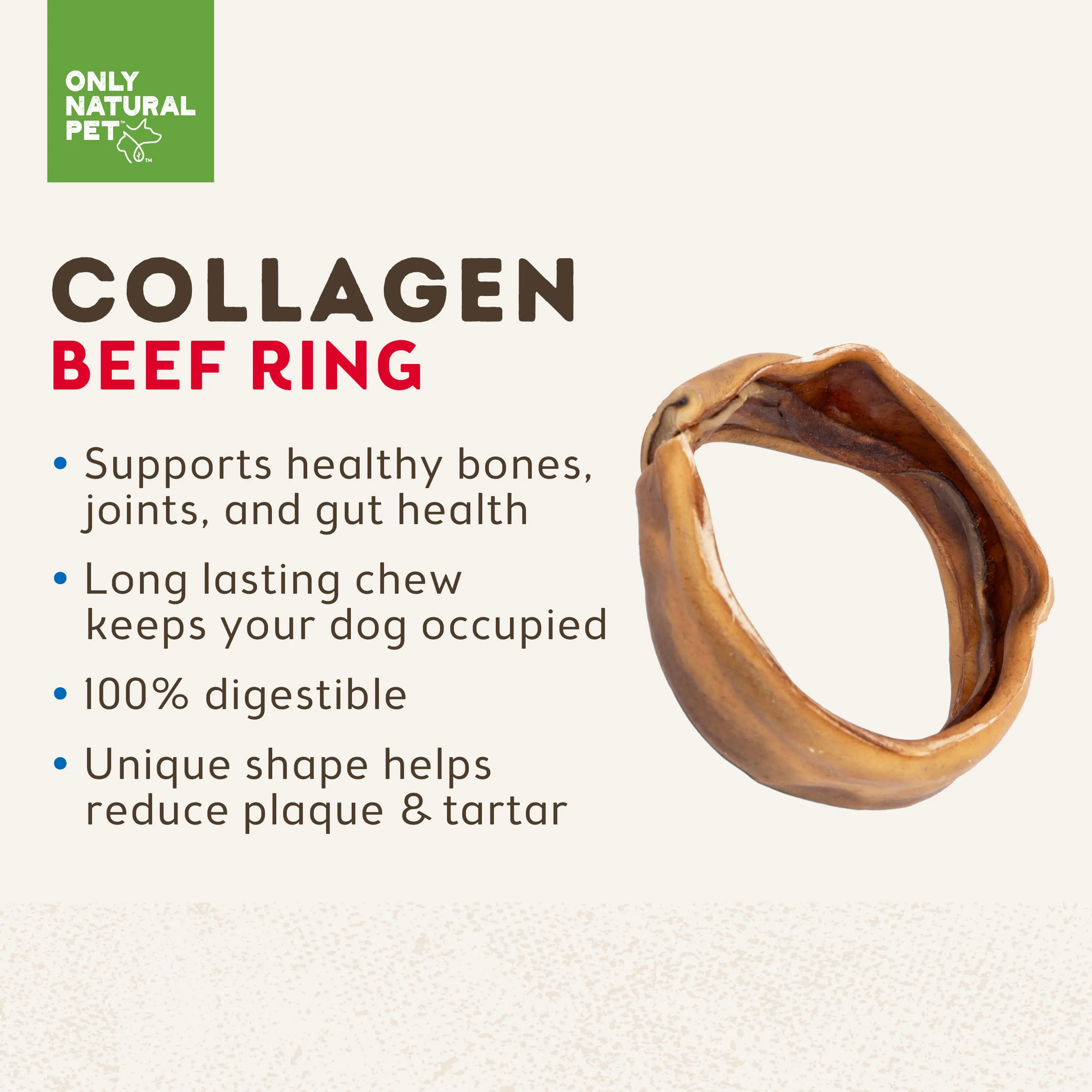 Only Natural Pet Beef Collagen Thick Ring Dog Chew