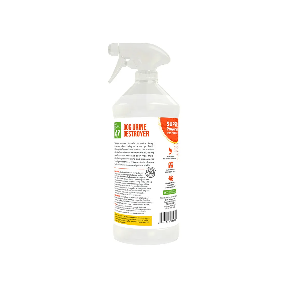 Only Natural Pet Dog Urine Stain & Odor Destroyer Probiotic Spray for Dogs 32 oz