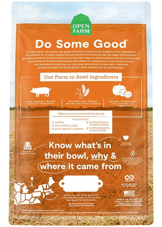 Open Farm Farmer's Table Pork & Ancient Grains Dry Dog Food 4lb