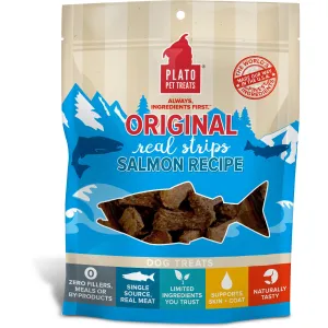 Plato Original Real Strips Salmon Recipe Dog Treats