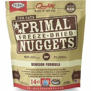 Primal Freeze Dried Feline Venison Formula Raw Cat Food 14oz