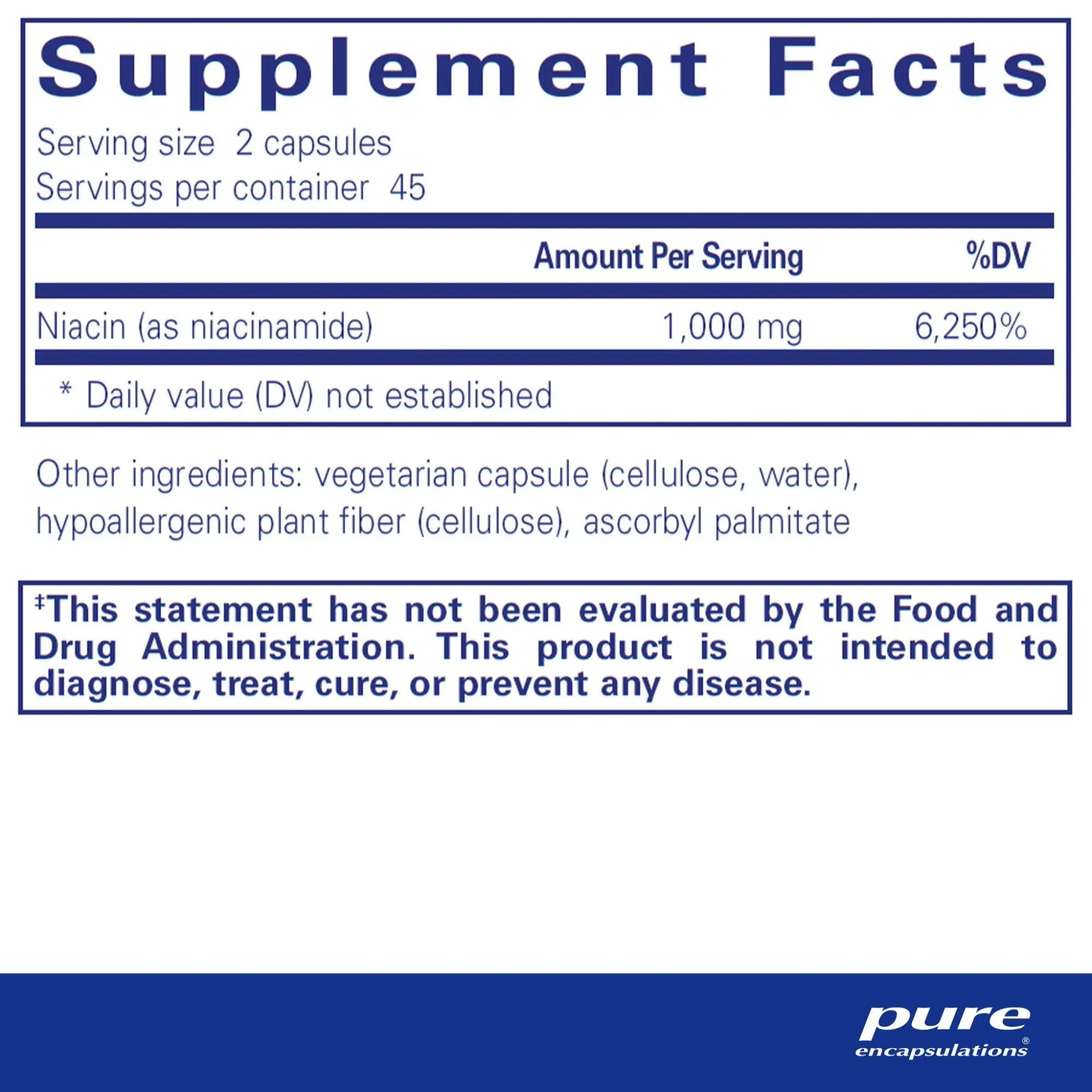 Pure Encapsulations Niacinamide 90 Capsule