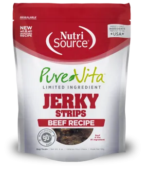 Pure Vita Beef Jerky Healthy Jerky Treats for Dogs