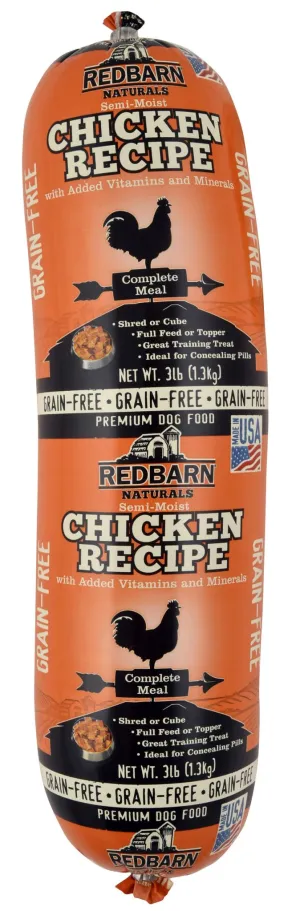 Redbarn Naturals Grain-Free Chicken Recipe Dog Food Roll, 3 lb