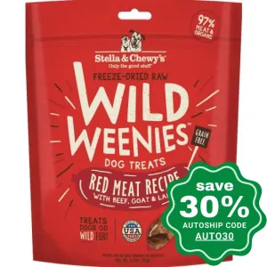 Stella & Chewy's - Freeze Dried Raw Treats For Dogs - Wild Weenies - Red Meat (Beef, Goat, Lamb) - 3.25OZ