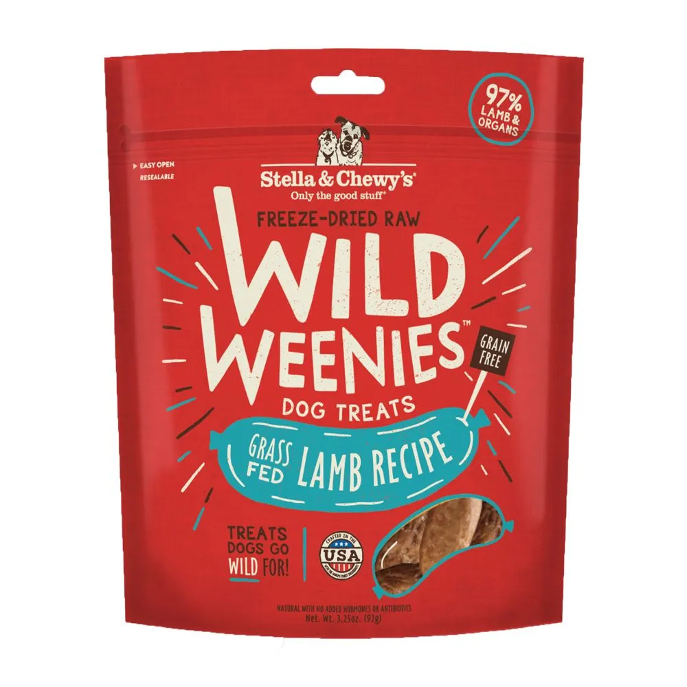 Stella & Chewy’s Wild Weenies Lamb Recipe Grain-Free Freeze-Dried Dog Treats 3.25oz