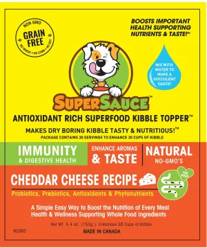 SUPERSAUCE™  White Cheddar Cheese   PROBIOTICS Digestive Health 5.4 oz. (153g) MADE IN CANADA