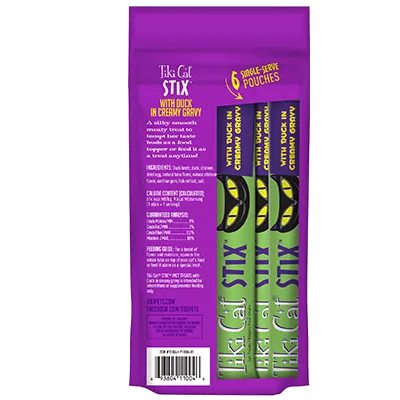 Tiki Cat Stix Duck Wet Cat Treats 3oz 6-Pack