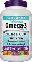 Triple Strength Omega-3 with CoQ10, 900 mg (EPA, DHA), 100 mg, 80 softgels