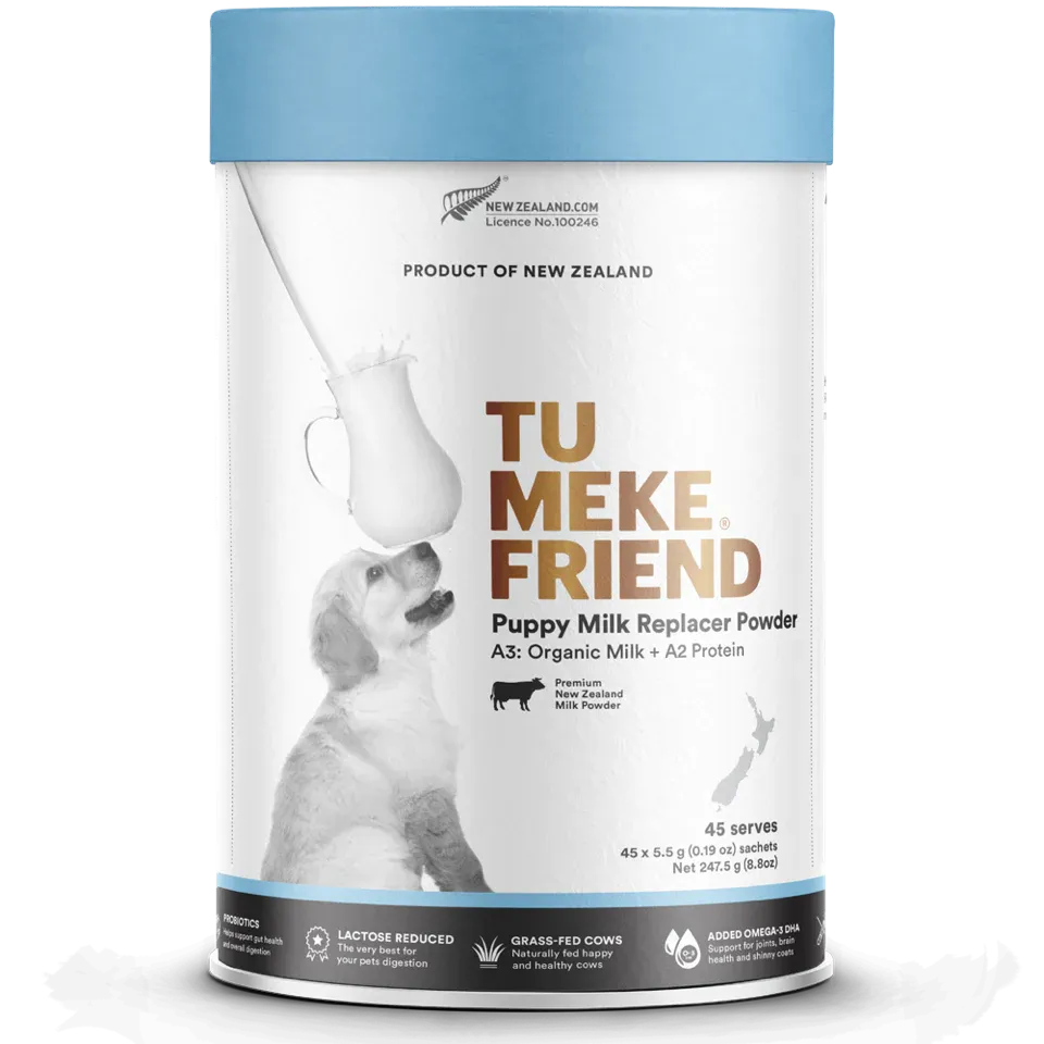 Tu Meke Friend A3 Organic Milk Replacament Powder with A3 Protein for Puppies 45x 5.5g Serves ***