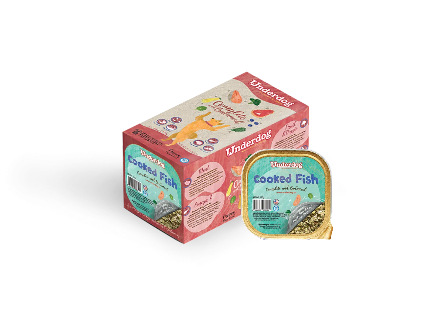 Underdog Cooked Fish (Alaskan Pollock & Salmon) Fresh Frozen Dog Food (150g)