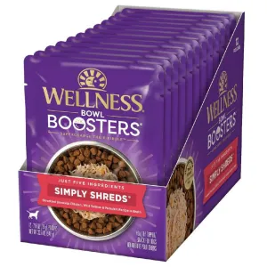 Wellness Bowl Boosters Simply Shreds Chicken, Salmon & Pumpkin Grain-Free Dog Food Topper (2.8 oz x 12 pouches)