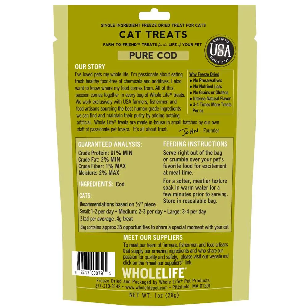 Whole Life Originals Freeze Dried Cod Cat Treats 1oz