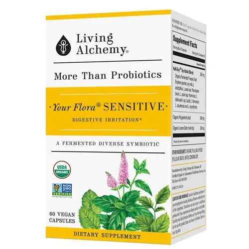 Your Flora Probiotics Sensitive Irritable Digestion 60 Caps By Living Alchemy